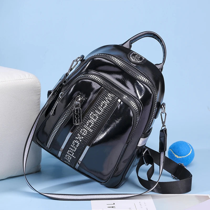Mochila de PU Multibolsillos para Mujer