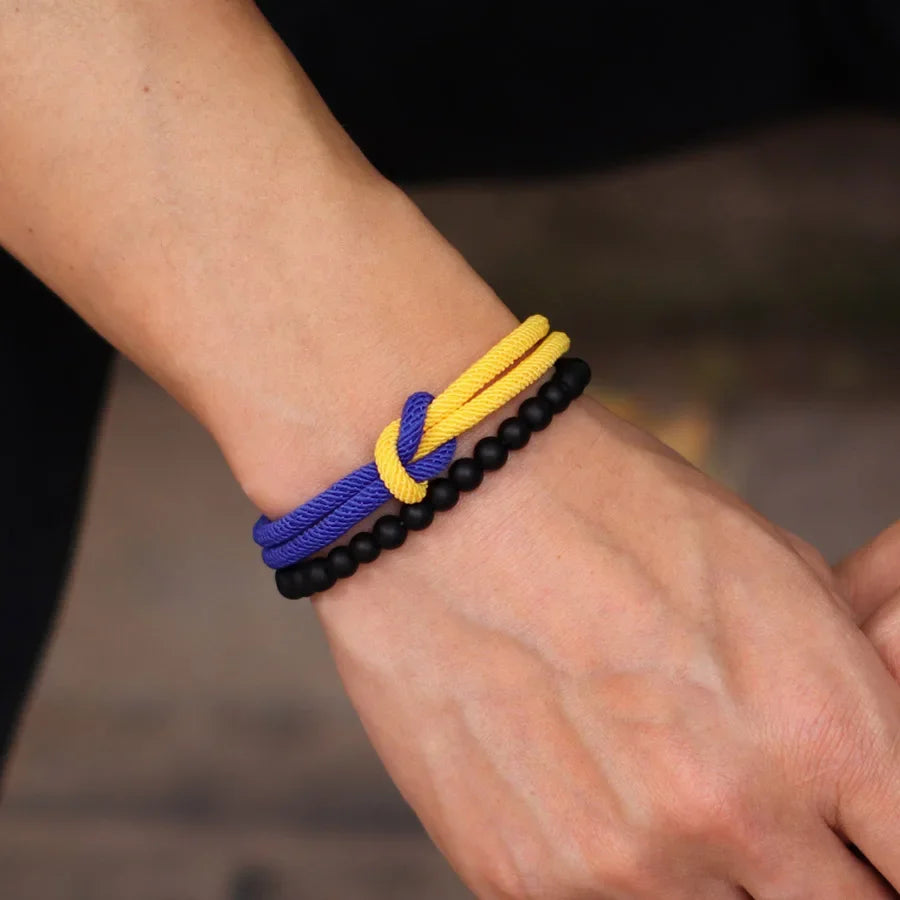 Set de 2 Pulseras de Cordón Bicolor con Cierre Magnético
