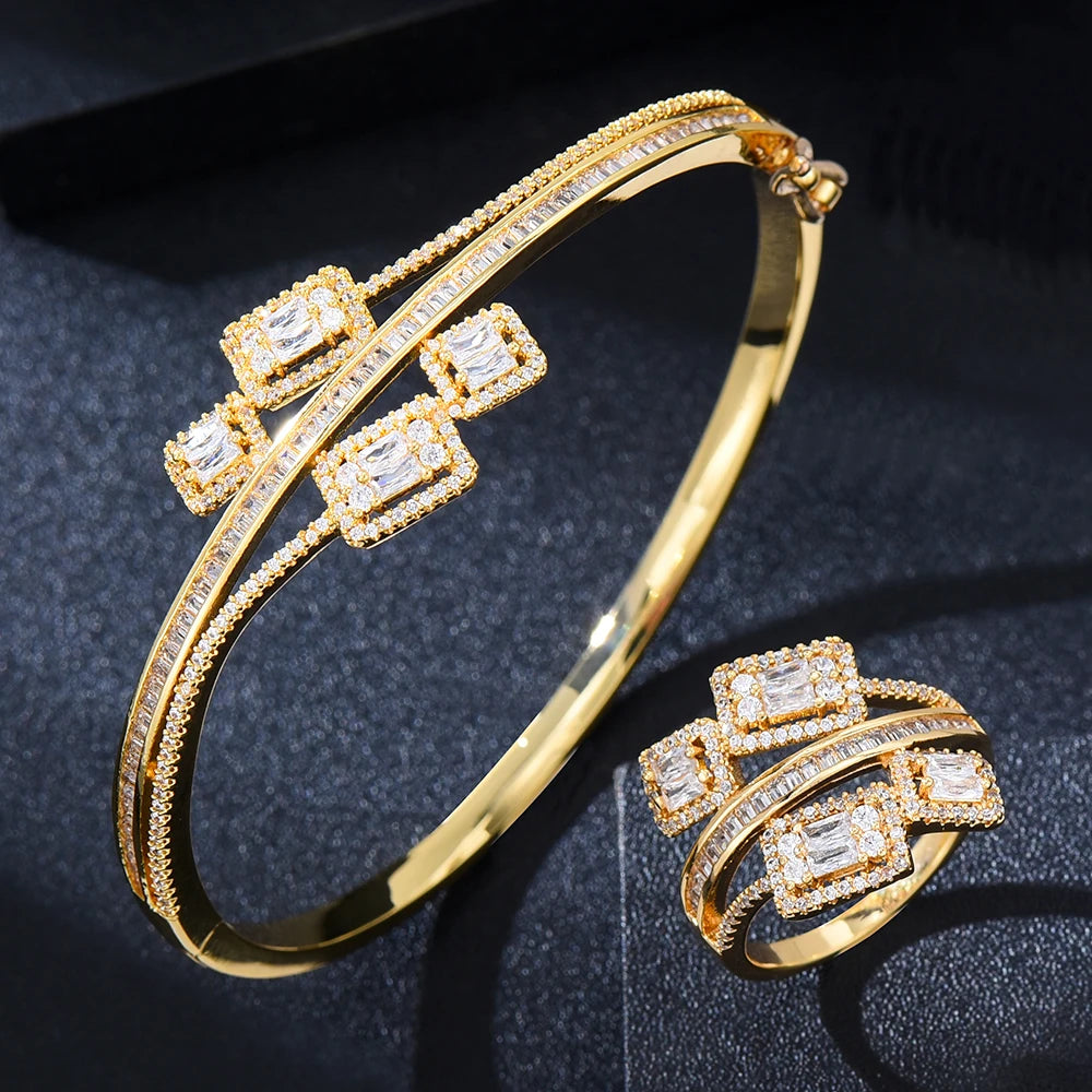 Conjunto GODKI de Pulsera y Anillo con Zirconia