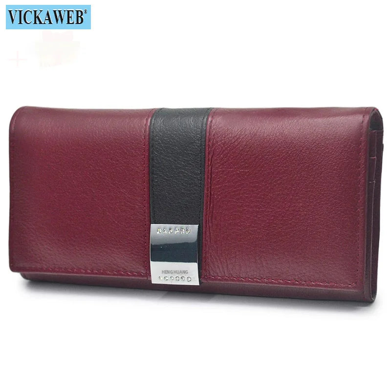 Cartera Larga de Cuero Vacuno para Mujer