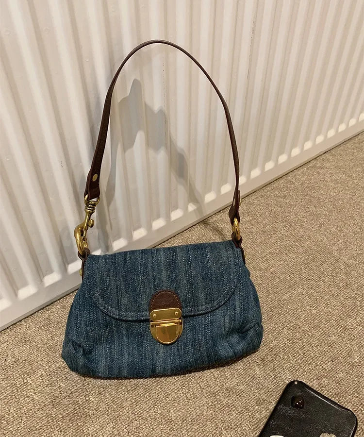 Bolsa de Hombro de Mezclilla Azul
