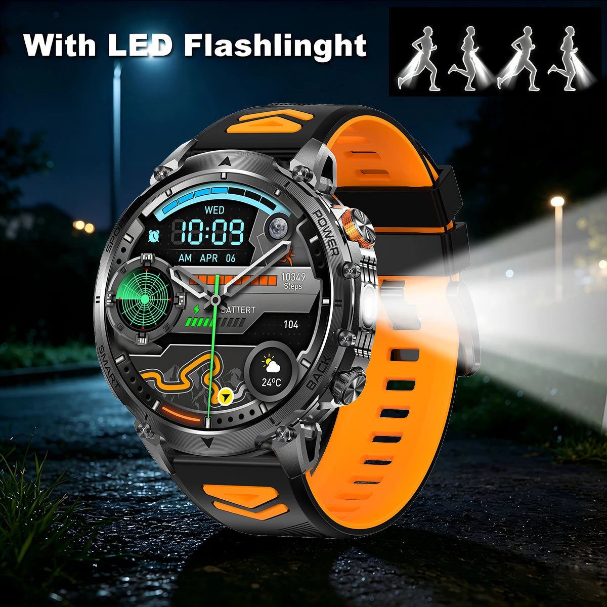 Reloj Inteligente Militar AMOLED con Llamadas Bluetooth