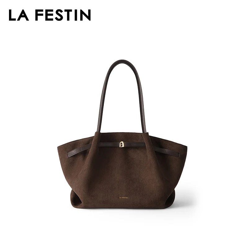 Bolsa La Festin de Cuero Dividido y Material Sintético
