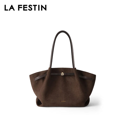 Bolsa La Festin de Cuero Dividido y Material Sintético