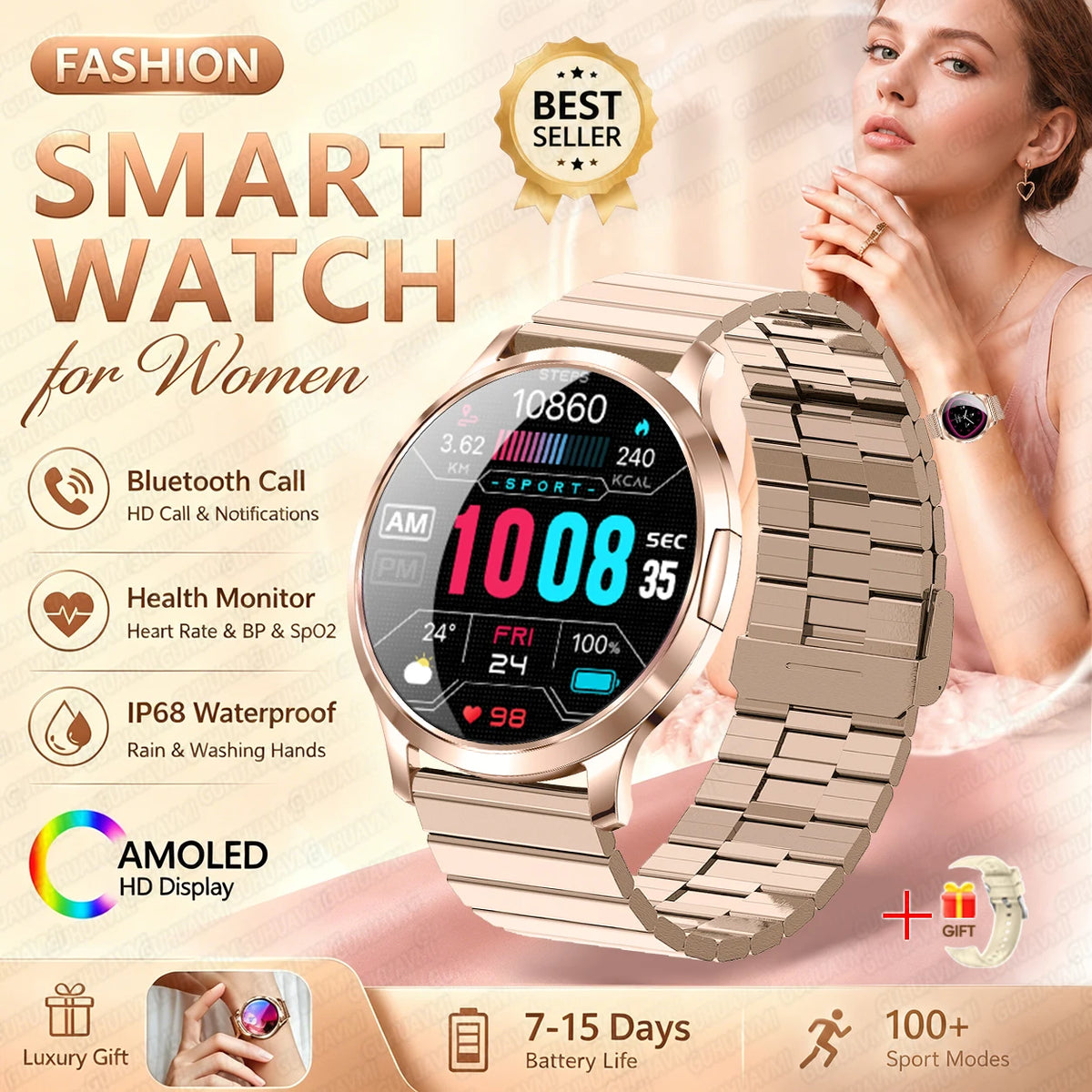 Reloj Inteligente V93 AMOLED Ultrafino