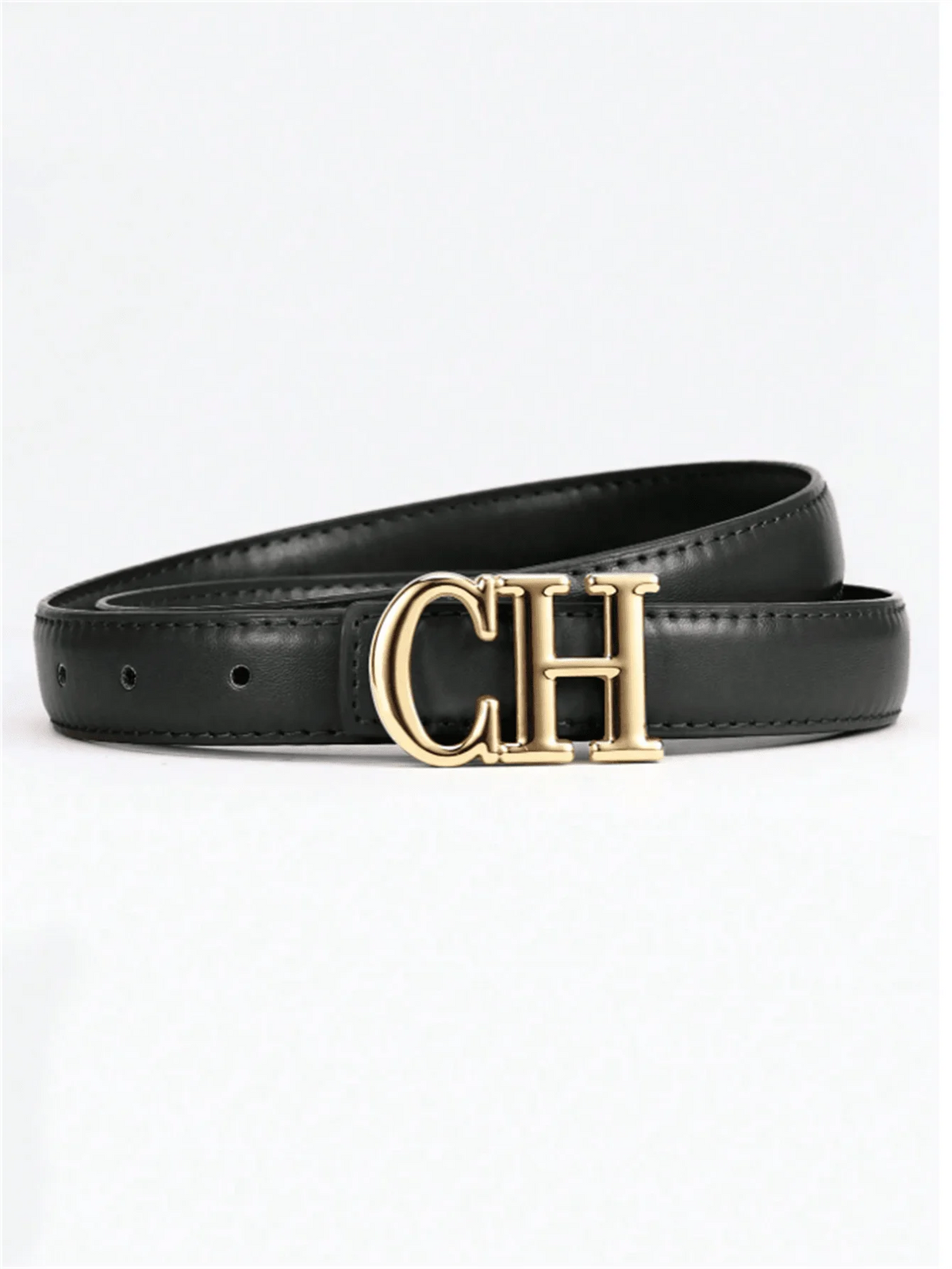 Cinturón de Cuero Sintético con Hebilla Decorativa para Mujer