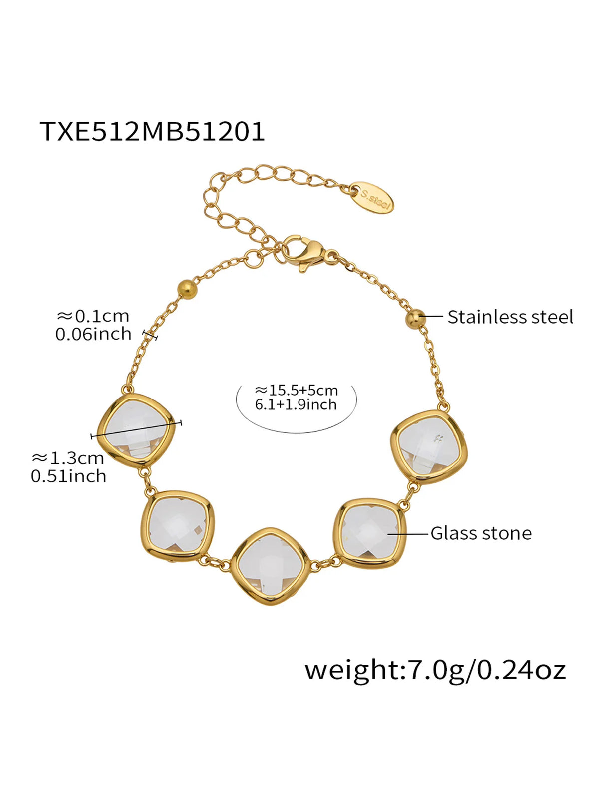 Conjunto de Joyería de Acero Inoxidable con Acabado Dorado