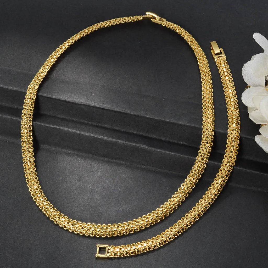 Conjunto de Collar y Pulsera de Cadena Italiana