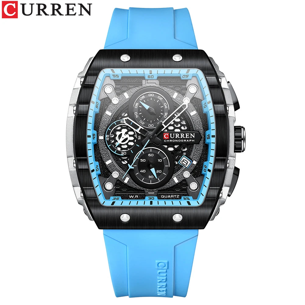 Reloj CURREN 8442 Cronógrafo con Correa de Silicona