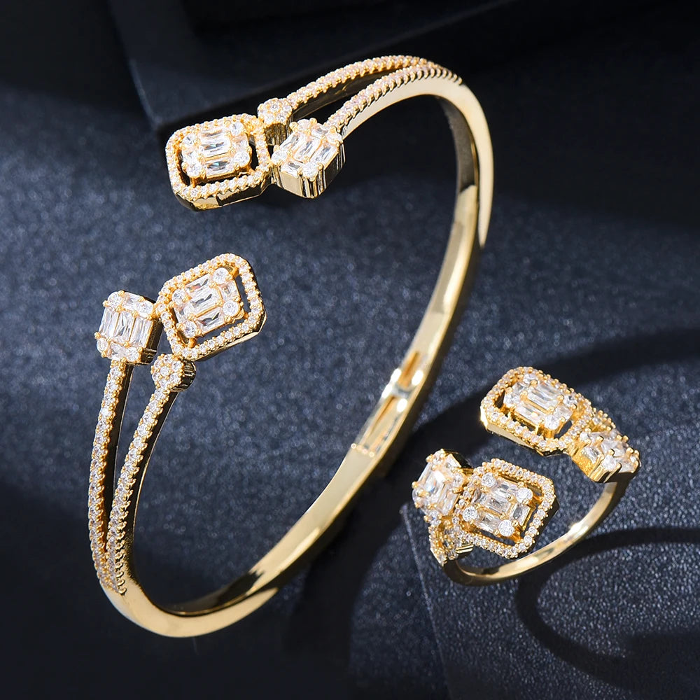 Conjunto GODKI de Pulsera y Anillo con Zirconia