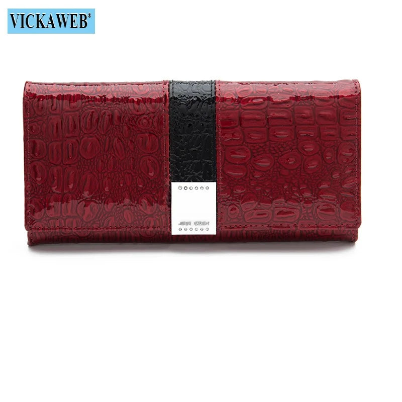 Cartera Larga de Cuero Vacuno para Mujer
