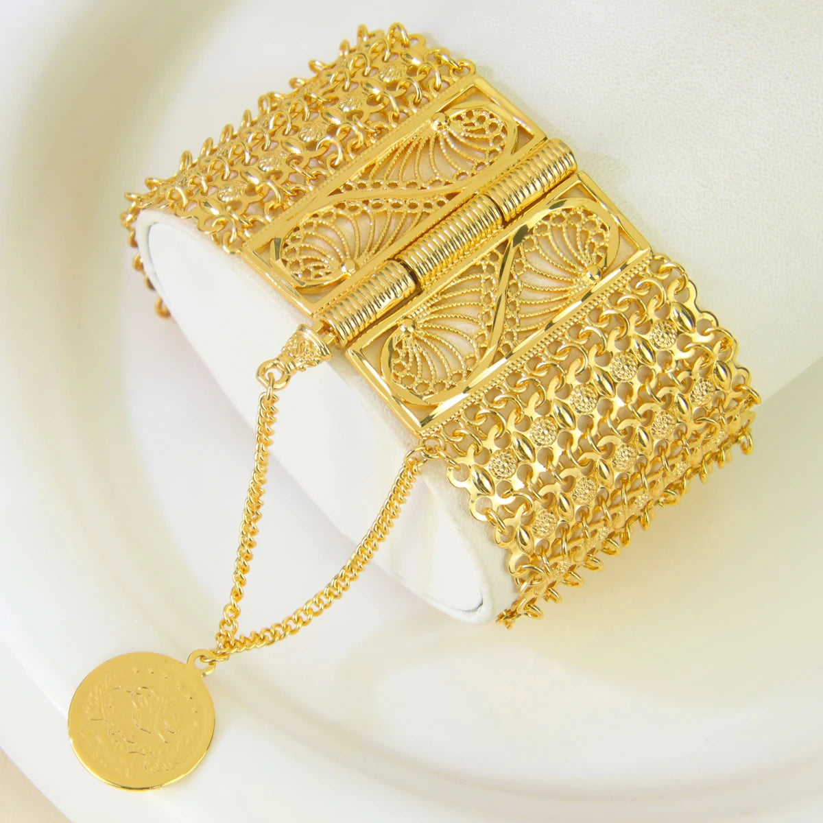 Pulsera Nupcial Dorada Estilo Árabe