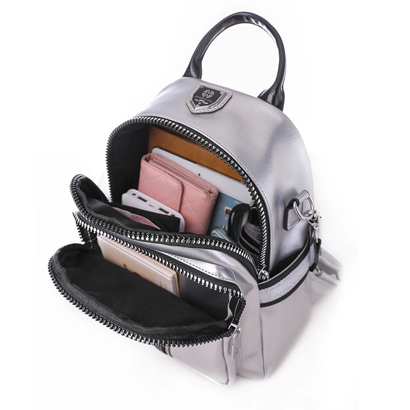 Mochila de PU Multibolsillos para Mujer