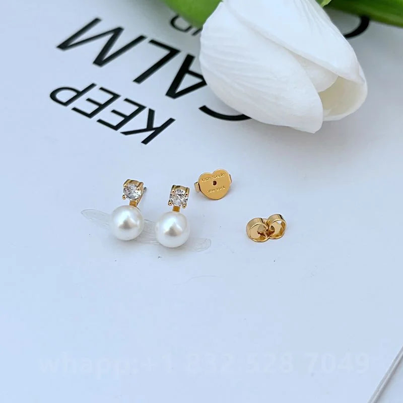 Aretes Tipo Botón con Zirconia para Mujer