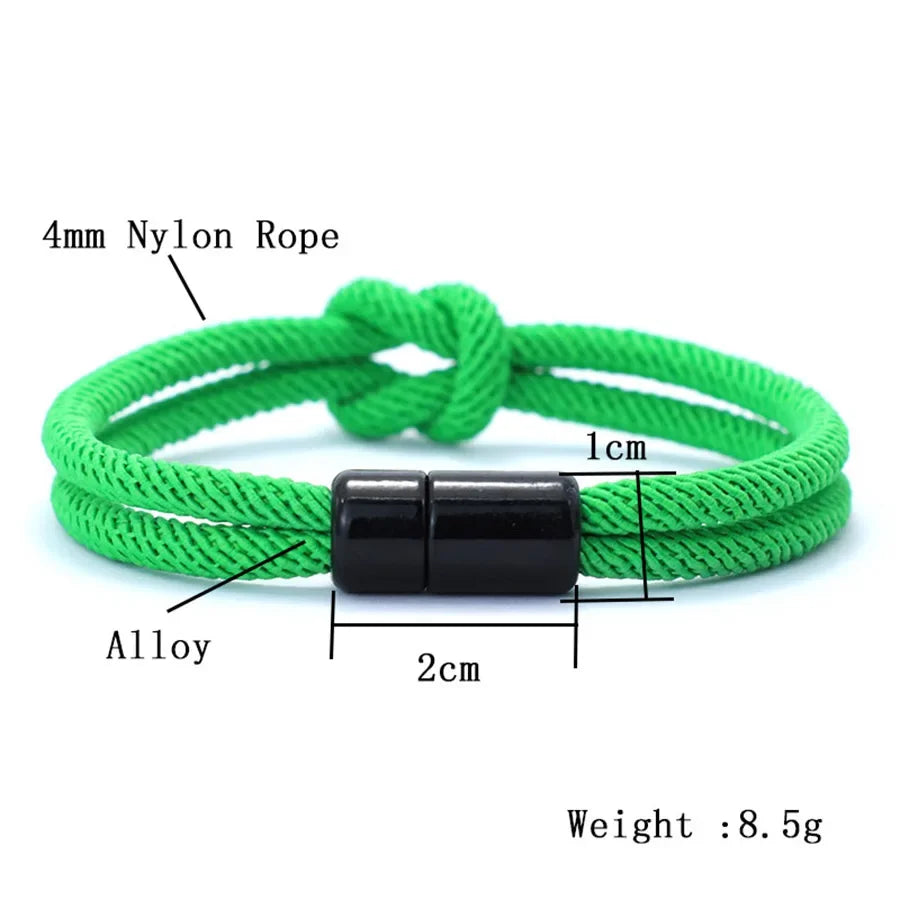 Set de 2 Pulseras de Cordón Bicolor con Cierre Magnético