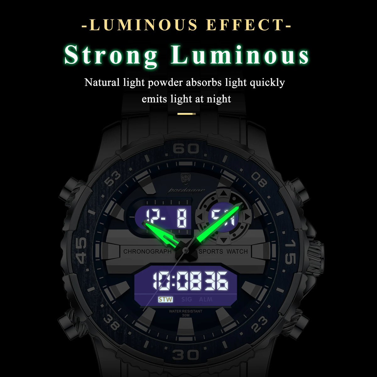 Reloj POEDAGAR E122 LED de Doble Hora