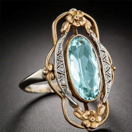 Anillo de Cianita en Plata 925 Estilo Clásico