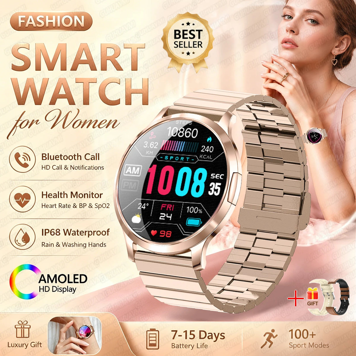 Reloj Inteligente V93 AMOLED Ultrafino