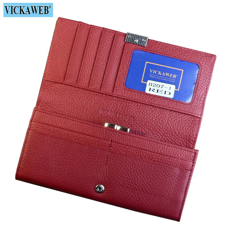 Cartera Larga de Cuero Vacuno para Mujer