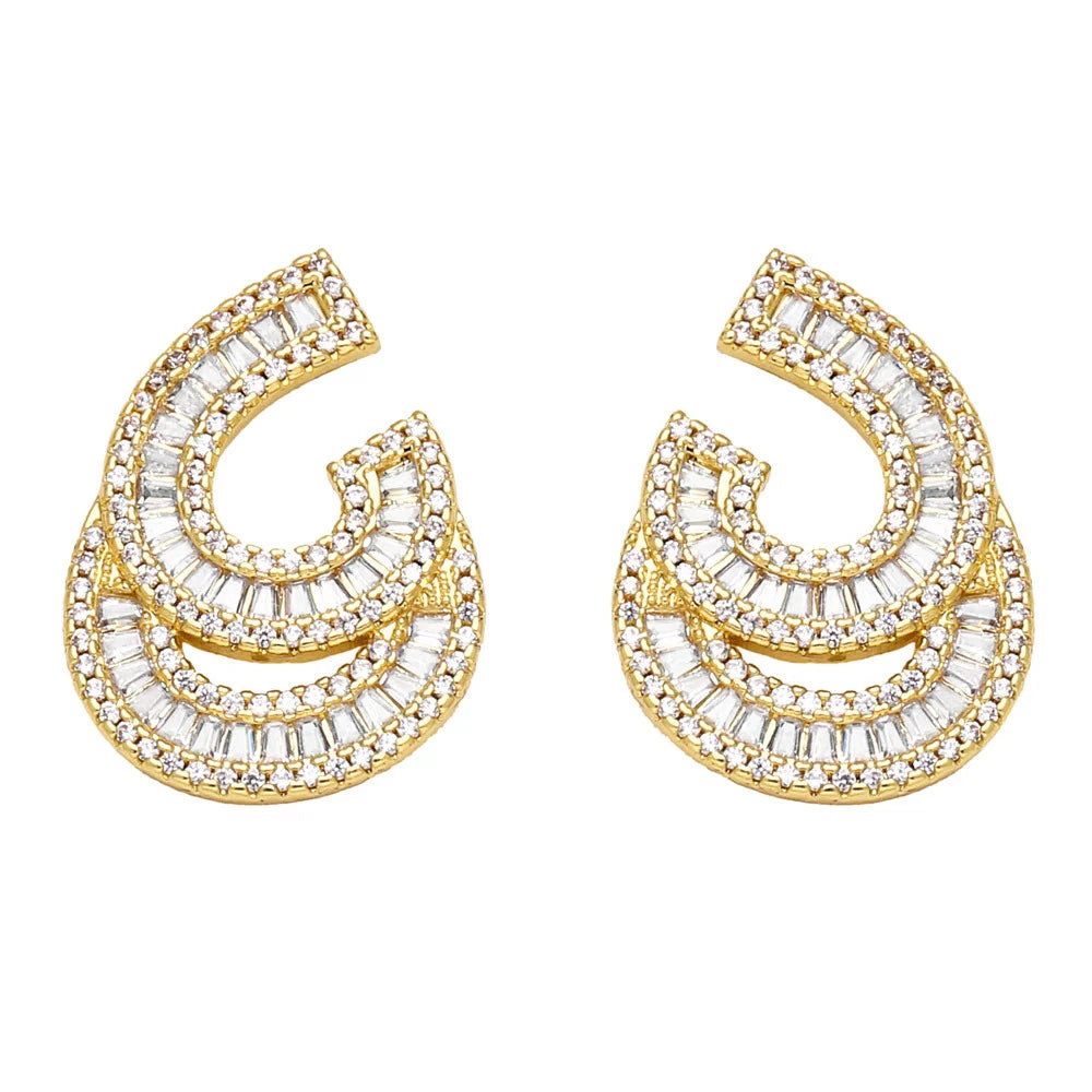 Aretes Tipo Botón con Zirconia Cúbica
