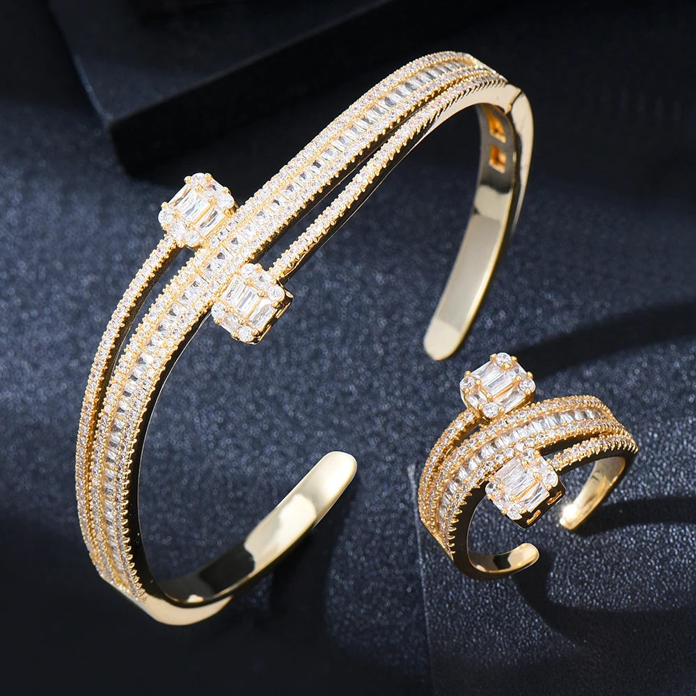 Conjunto GODKI de Pulsera y Anillo con Zirconia