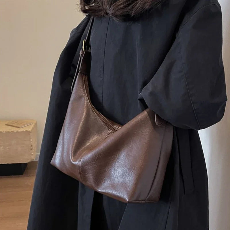 Bolsa de Hombro de PU con Cremallera