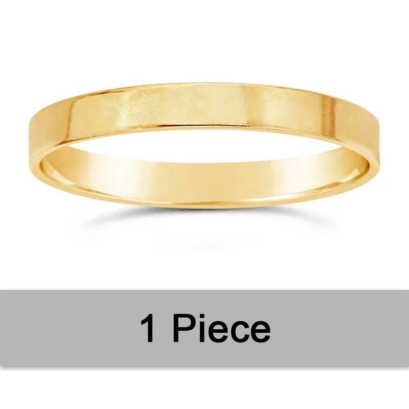 Anillo Plano Minimalista con Oro Laminado