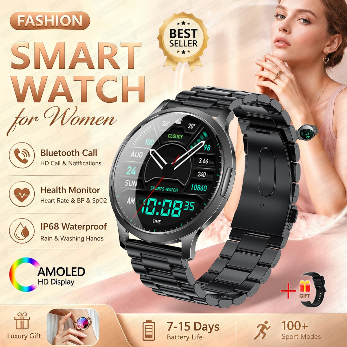 Reloj Inteligente V93 AMOLED Ultrafino