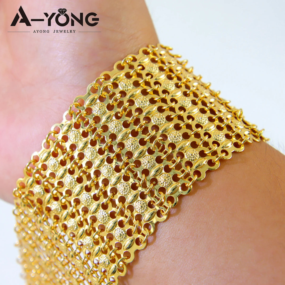 Pulsera Nupcial Dorada Estilo Árabe
