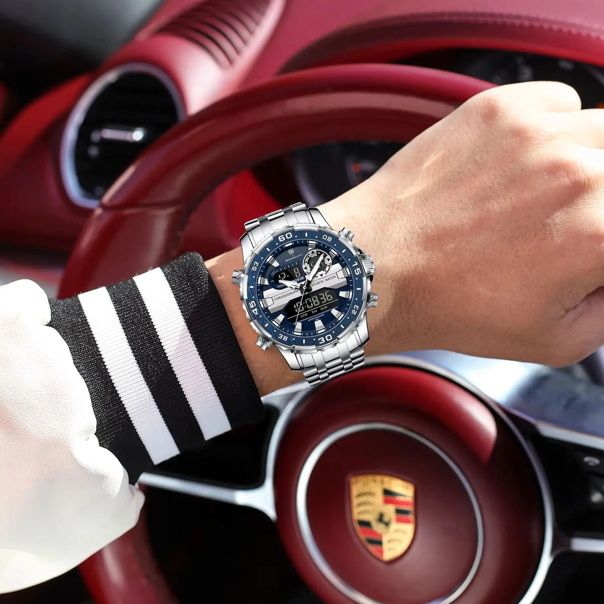 Reloj POEDAGAR E122 LED de Doble Hora