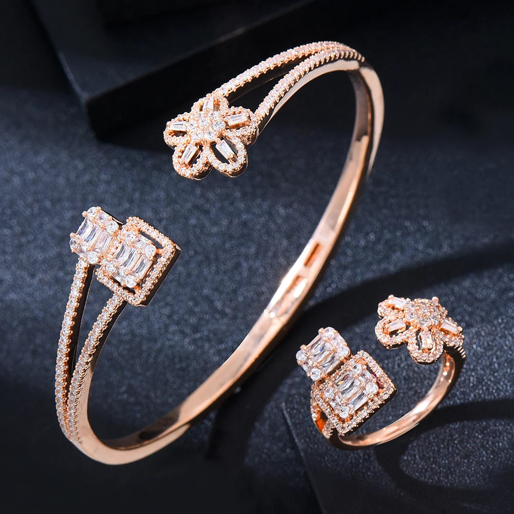 Conjunto GODKI de Pulsera y Anillo con Zirconia