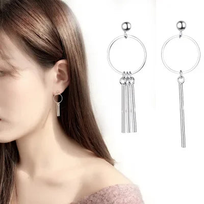 Aretes Colgantes de Plata 925 con Diseños de Estrella, Luna y Corazón