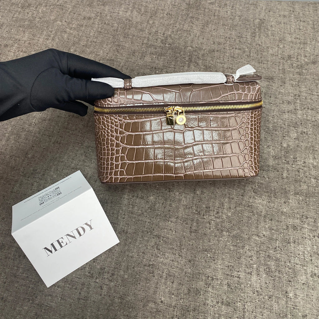 Bolso de Mano con Textura Cocodrilo