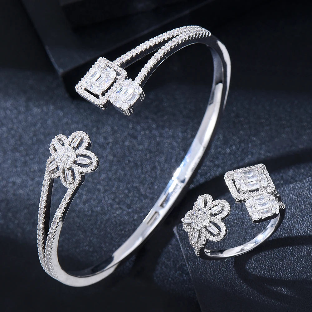Conjunto GODKI de Pulsera y Anillo con Zirconia