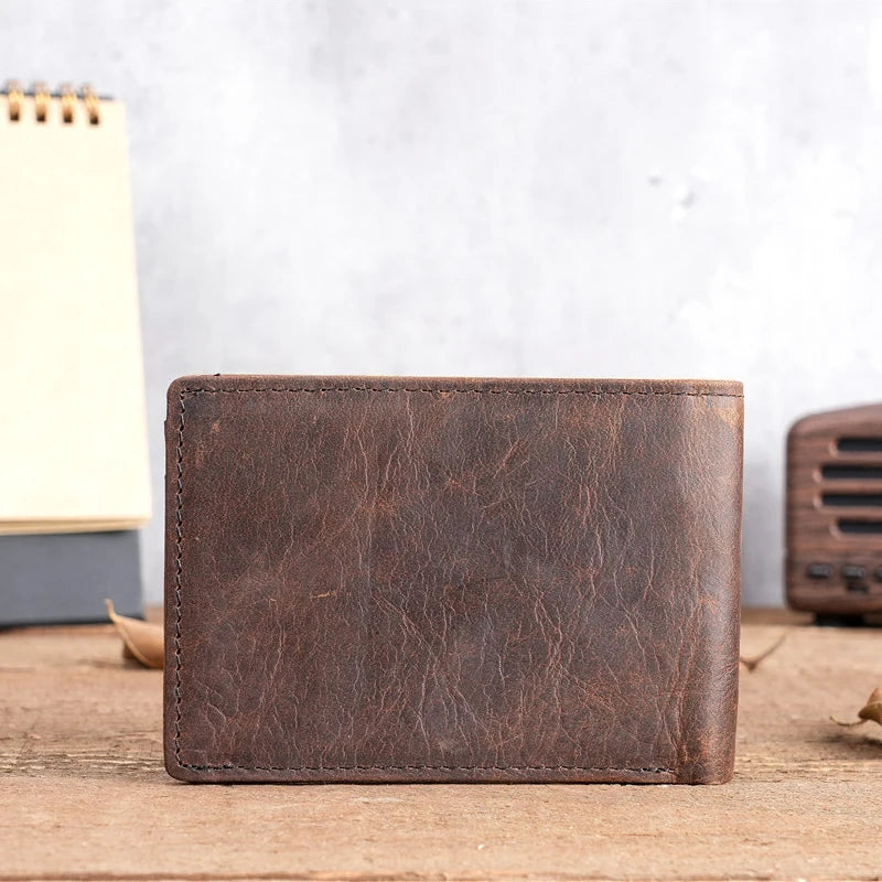 Cartera Artesanal de Cuero Crazy Horse para Hombre