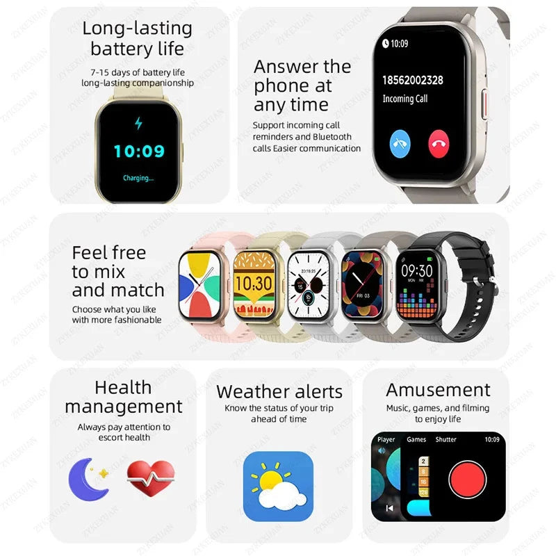 Reloj Inteligente Deportivo con 100+ Modos y Llamadas Bluetooth