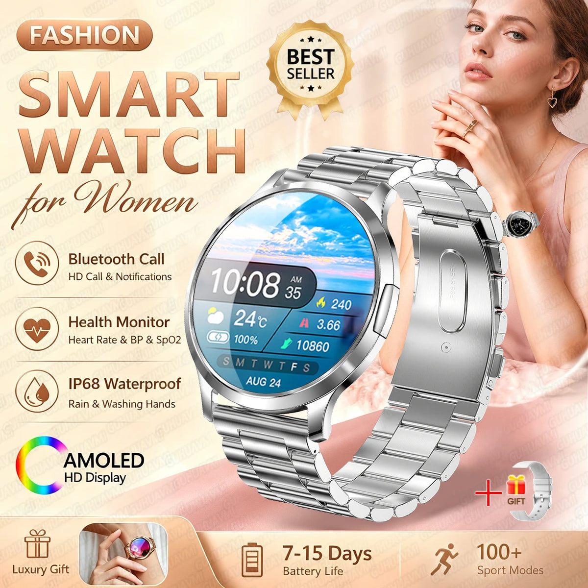 Reloj Inteligente V93 AMOLED Ultrafino