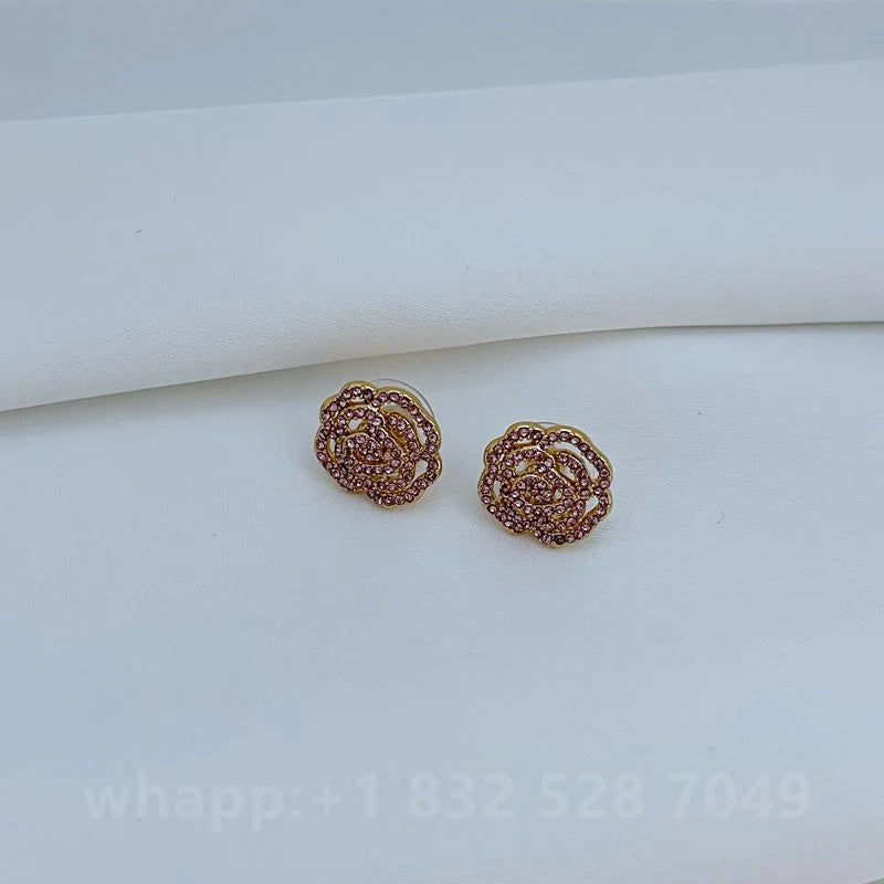 Aretes Tipo Botón con Zirconia para Mujer