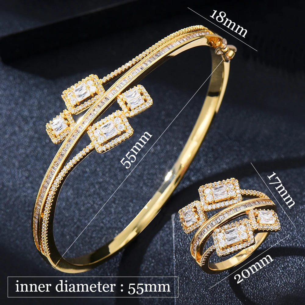 Conjunto GODKI de Pulsera y Anillo con Zirconia