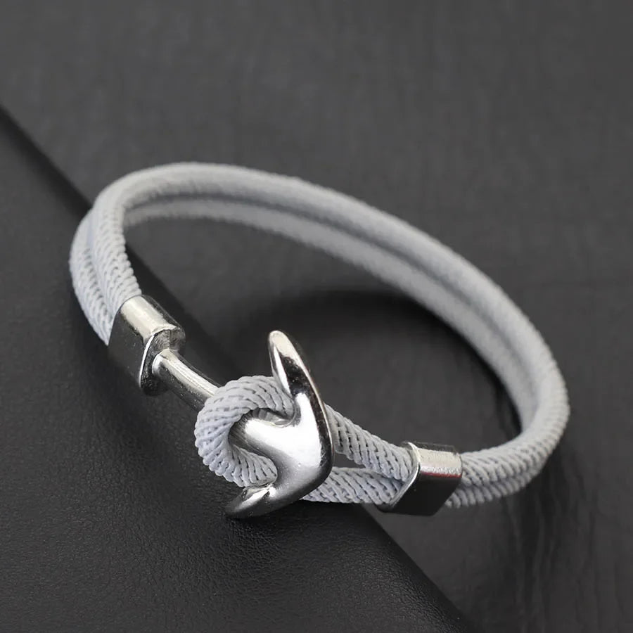 Pulsera de Ancla con Cordón para Hombre