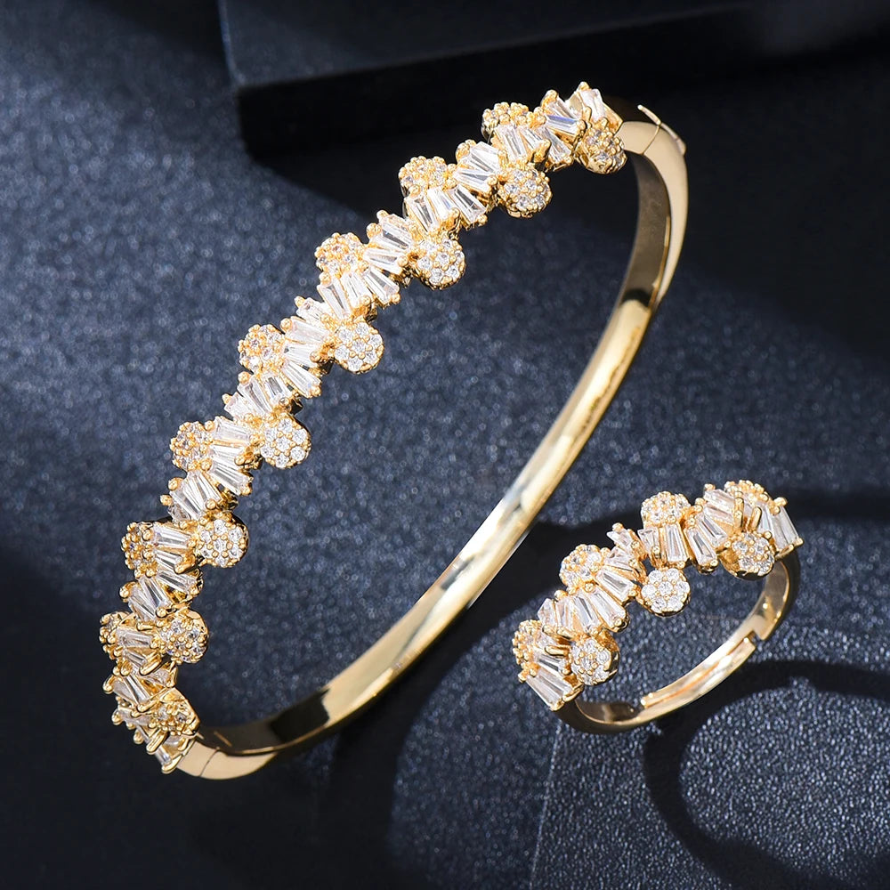 Conjunto GODKI de Pulsera y Anillo con Zirconia