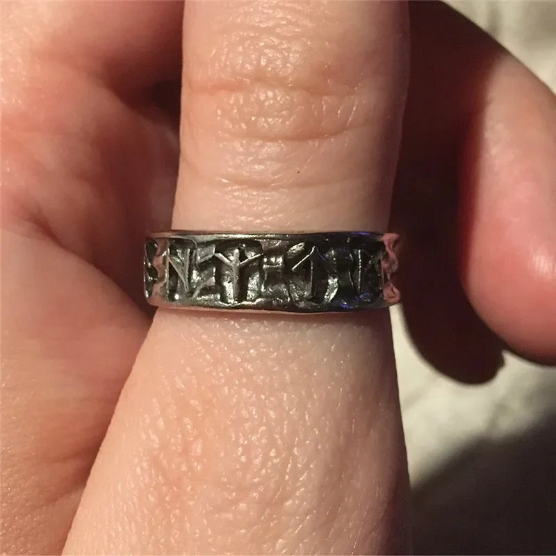 Anillo Vikingo Runas Nórdicas Ajustable