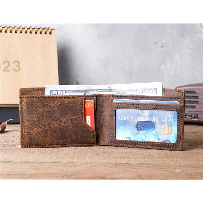 Cartera Artesanal de Cuero Crazy Horse para Hombre