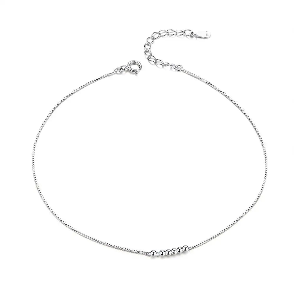 Tobillera de Bolitas en Plata 925