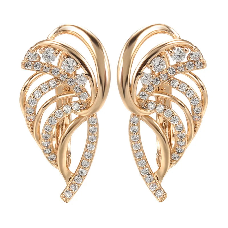 Aretes Tipo Botón de Oro Rosa con Diamante