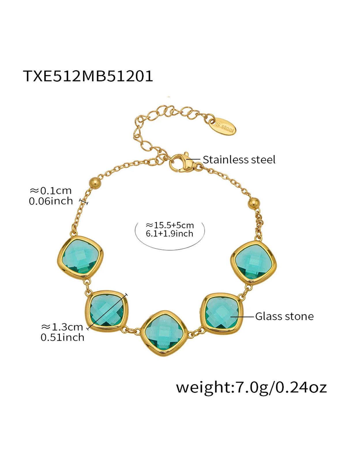 Conjunto de Joyería de Acero Inoxidable con Acabado Dorado