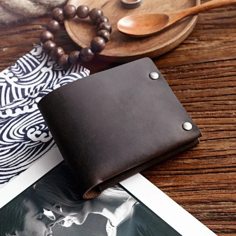 Cartera Delgada de Cuero Crazy Horse
