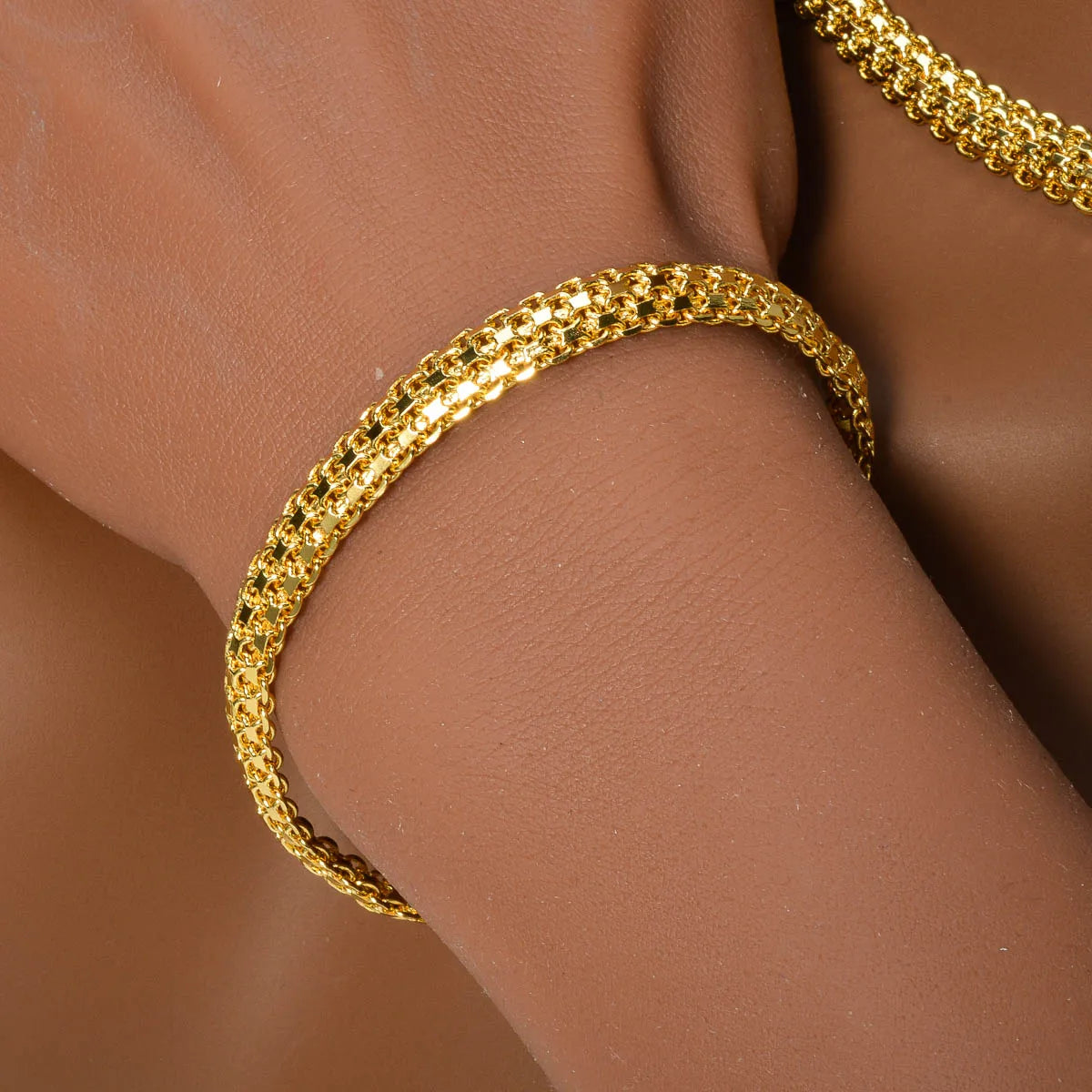 Conjunto de Collar y Pulsera de Cadena Italiana