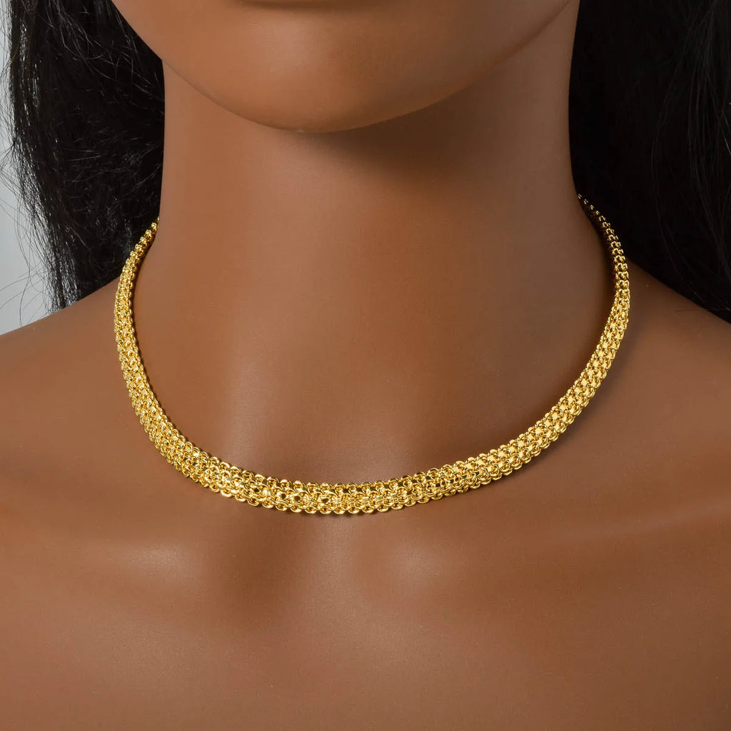 Conjunto de Collar y Pulsera de Cadena Italiana