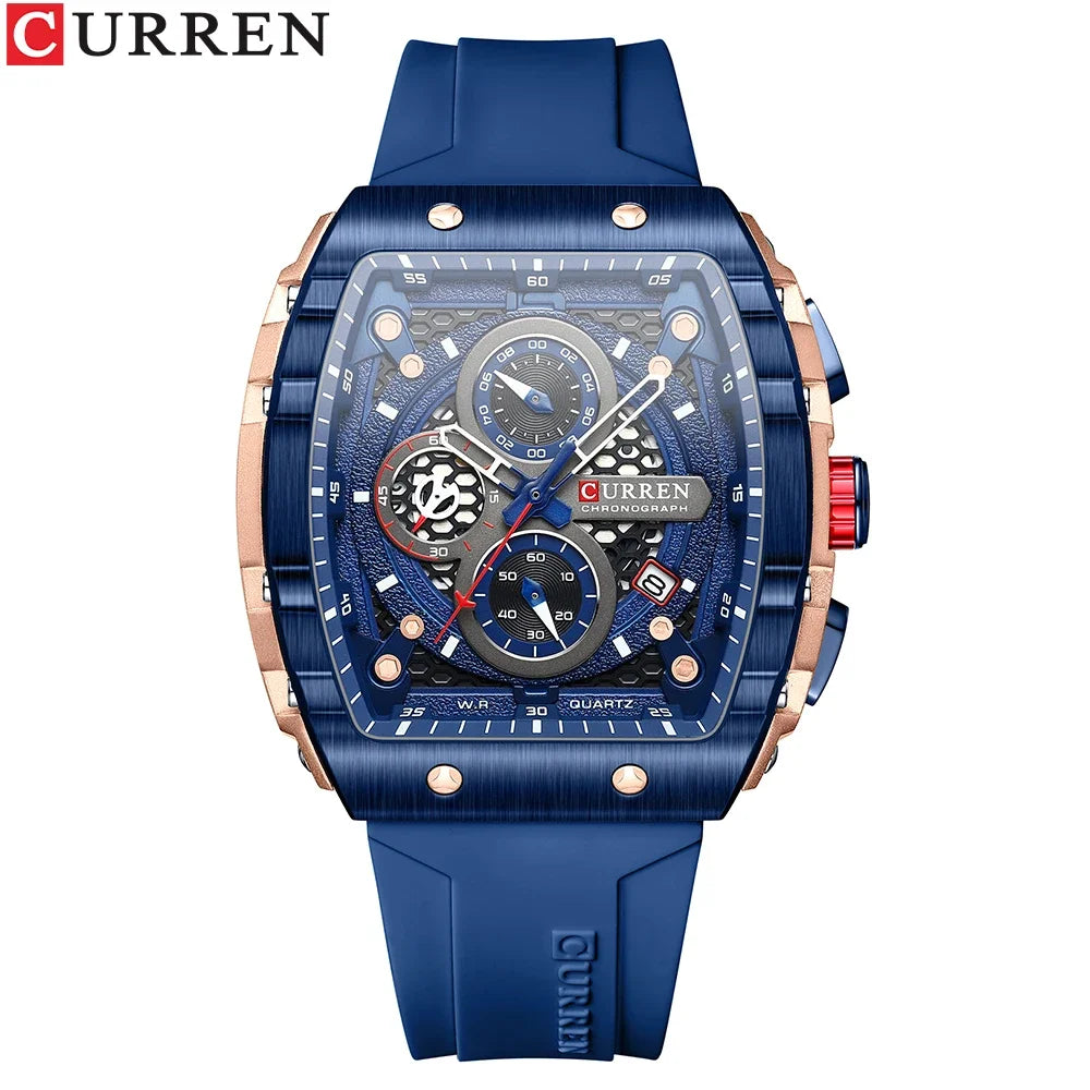 Reloj CURREN 8442 Cronógrafo con Correa de Silicona